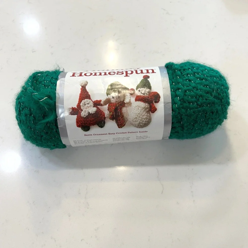 1 skein 154 yds lion brand holiday homespun evergreen 205 bulky 5 lot 1009805